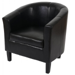 Poltrona salotto classica elegante lounge Newport T379 ecopelle 60x73x76cm nero