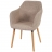 Serie Malmoe sedia sala da pranzo T381 legno massiccio ~ tessuto beige