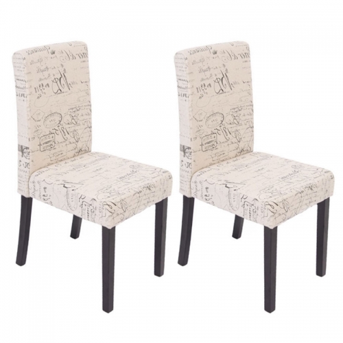 Set 2x sedie Littau tessuto soggiorno cucina sala da pranzo 43x56x90cm scritte piedi scuri