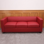 Serie Lille M65 divano sofa 3 posti 75x191x70cm ecopelle rosso
