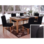 Set 6x sedie Littau tessuto soggiorno cucina sala da pranzo 43x56x90cm nero piedi chiari