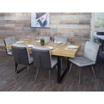 Set 6x sedie lounge sala pranzo moderno HWC-G48 velluto ecopelle grigio