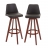 Coppia sedie sgabelli HWC-C43 girevole design moderno legno ecopelle marrone