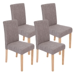Set 4x sedie Littau tessuto soggiorno cucina sala da pranzo 43x56x90cm grigio piedi chiari