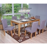 Set 6x sedie Littau tessuto soggiorno cucina sala da pranzo 43x56x90cm grigio piedi chiari