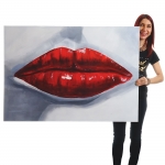 Dipinto a mano pittura ad olio su tela 120x85cm labbra