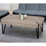 Tavolino salotto divano elegante Kos T573 legno di pioppo rivestito 60x110x43cm colore rovere medio