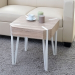 Tavolino salotto divano elegante Kos T574 legno di pioppo rivestito 50x50x52cm colore rovere chiaro
