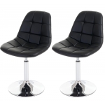 Set 2x sedie sgabello HWC-A60 design moderno sala pranzo ecopelle nero