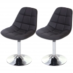 Set 2x sedie sgabello HWC-A60 design moderno sala pranzo ecopelle marrone
