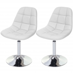 Set 2x sedie sgabello HWC-A60 design moderno sala pranzo ecopelle bianco