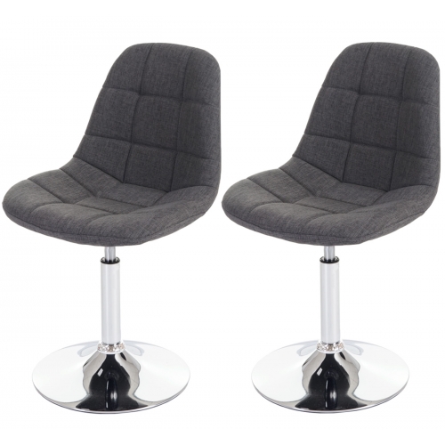 Set 2x sedie sgabello HWC-A60 design moderno sala pranzo tessuto grigio