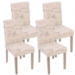 Set 4x sedie Littau tessuto per sala da pranzo 43x56x90cm scritte piedi color rovere