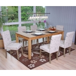 Set 6x sedie Littau tessuto soggiorno cucina sala da pranzo 43x56x90cm scritte piedi color rovere