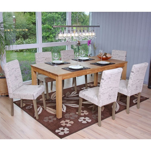 Set 6x sedie Littau tessuto soggiorno cucina sala da pranzo 43x56x90cm scritte piedi color rovere