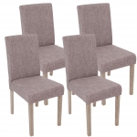 Set 4x sedie Littau tessuto per sala da pranzo 43x56x90cm grigio piedi color rovere