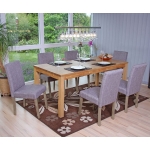 Set 6x sedie Littau tessuto soggiorno cucina sala da pranzo 43x56x90cm grigio piedi color rovere