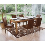 Set 6x sedie Littau tessuto soggiorno cucina sala da pranzo 43x56x90cm effetto scamosciato piedi color rovere