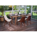 Set 6x sedie sala da pranzo soggiorno HWC-A75 53x50x82cm legno ecopelle avorio