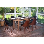 Set 6x sedie sala da pranzo soggiorno HWC-A75 53x50x82cm legno ecopelle nero