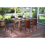 Set 6x sedie sala da pranzo soggiorno HWC-A75 53x50x82cm legno tessuto grigio