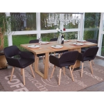 Set 6x sedie sala da pranzo HWC-A50 II design retro legno ecopelle marrone