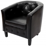 Poltrona salotto classica Newport T810 design vittoriano ecopelle 66x71x75cm nero
