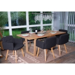 Set 6x sedie sala da pranzo soggiorno Orlando II tessuto legno massiccio 57x60x79cm ~ grigio scuro