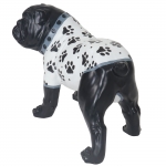 Decorazione soprammobile scultura bulldog poliresina 35x21x25cm ~ con giacca