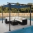 Gazebo pergola baldacchino moderno elegante giardino patio HWC-C42 acciaio poliestere 3x3m blu