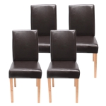Set 4x sedie Littau ecopelle soggiorno cucina sala da pranzo 43x56x90cm marrone piedi chiari
