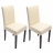 Set 2x sedie Littau pelle soggiorno cucina sala da pranzo 43x56x90cm avorio piedi scuri