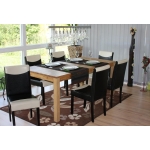 Set 6x sedie Littau ecopelle soggiorno cucina sala da pranzo 56x43x90cm nero e bianco piedi scuri