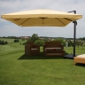 Ombrellone parasole decentrato HWC-A96 3x3m con volante avorio girevole con base