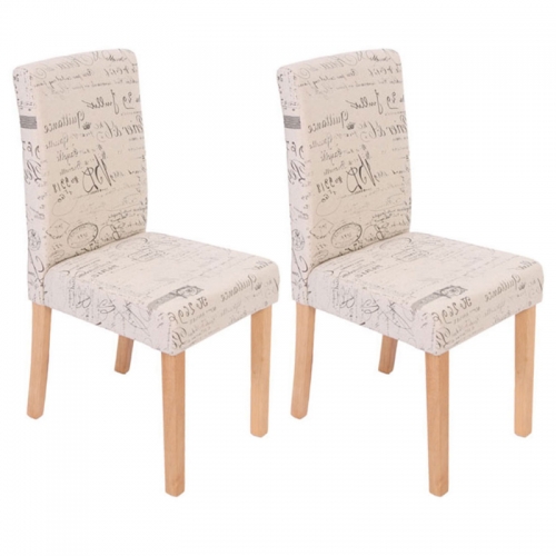 Set 2x sedie Littau tessuto soggiorno cucina sala da pranzo 43x56x90cm scritte piedi chiari
