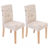 Set 2x sedie Littau tessuto soggiorno cucina sala da pranzo 43x56x90cm scritte piedi chiari