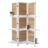 Paravento divisore separe con ripiani Yvelines T752 3 pannelli legno paulonia naturale bianco