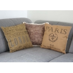 Set 3x cuscini decorativi imbottiti da divano Karo 45x45cm collezione vintage