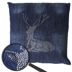 Cuscino decorativo imbottito da divano Karo T773 poliestere 45x45cm blu cervo
