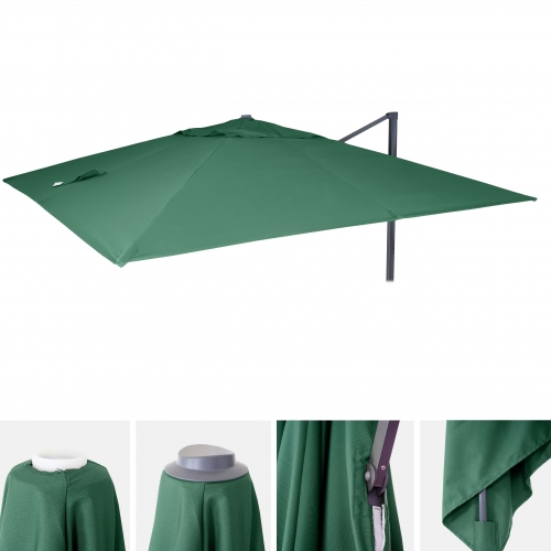 Telo copertura per ombrelloni quadrati decentrati 295x295cm verde