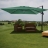 Ombrellone parasole decentrato HWC-A96 3x3m verde senza base