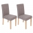 Set 2x sedie Littau tessuto per sala da pranzo 43x56x90cm grigio piedi chiari