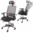 Poltrona sedia ufficio girevole regolabile HWC-A20 ergonomica design moderno tessuto nero grigio