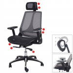 Poltrona sedia ufficio girevole HWC-A59 tessuto regolabile in pi punti ISO9001 nero/grigio