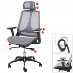 Poltrona sedia ufficio girevole HWC-A59 tessuto regolabile in pi punti ISO9001 grigio