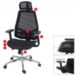 Poltrona sedia ufficio girevole regolabile HWC-A58 schienale in tessuto traspirante ISO9001 nero