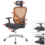 Poltrona sedia ufficio girevole HWC-A61 tessuto regolabile in pi punti ISO9001 nero/arancio