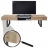Tavolino porta TV HWC-A15 legno pino massello 46x180x41cm struttura in metallo