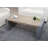 Tavolino salotto quadrato divano elegante HWC-A15 legno di pino massello 46x122x60cm effetto calcestruzzo