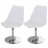 Set 2x sedie girevoli moderno elegante Malmoe T501 acciaio cromato ecopelle bianco